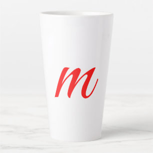 Initiaal letter red monogram professioneel modern latte mok