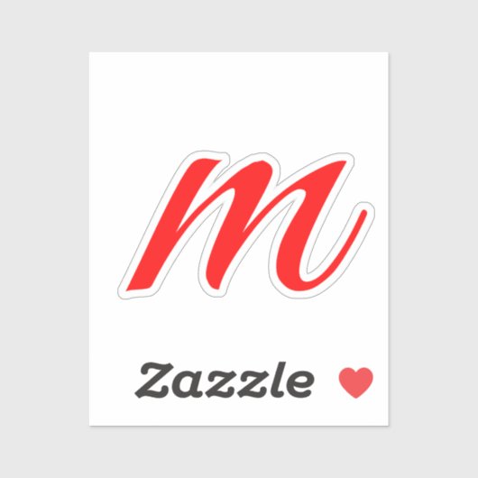 Initiaal letter red monogram professioneel modern sticker (Vel)