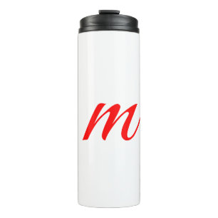 Initiaal letter red monogram professioneel modern thermosbeker