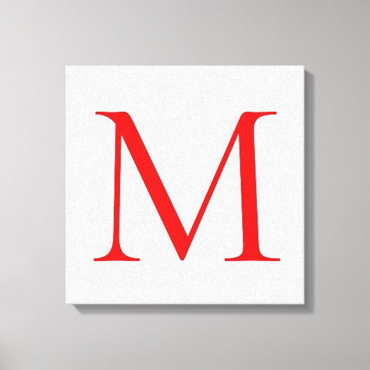 Initiaal letter red white monogramed professional canvas afdruk (Voorkant)