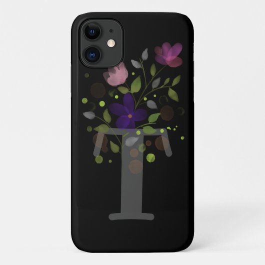 Initiaal Letter T Plus Floral Design Case-Mate iPhone Case (Achterkant)