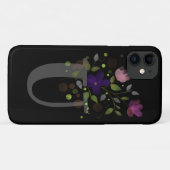 Initiaal Letter U Plus Floral Design Case-Mate iPhone Case (Achterkant (horizontaal))