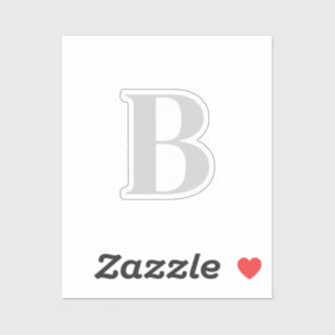 Initiaal Letter uniek grijs monogram Sticker