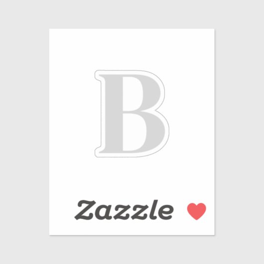 Initiaal Letter uniek grijs monogram Sticker (Vel)