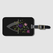 Initiaal Letter V Plus Floral Design Bagagelabel (Voorkant (horizontaal))