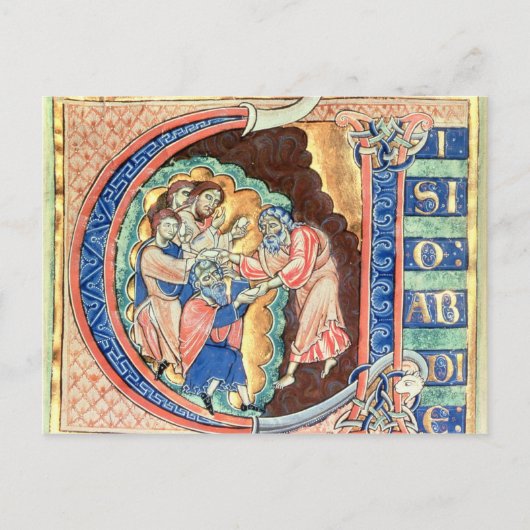 Initiaal Letter 'V' Visio Abdie Briefkaart (Voorkant)