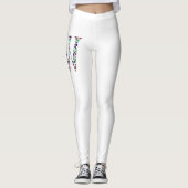 Initiaal Letter W Edelsteen Ontwerp Leggings (Voorkant)