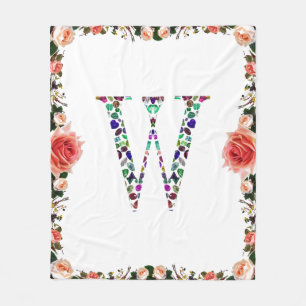 Initiaal letter W Fleece Deken