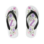 Initiaal Letter Z Plus Floral Design Kinder Teenslippers (Voetbed)