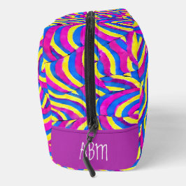 Initiaal Levendige paarse Schattigee abstracte pat Toilettasje