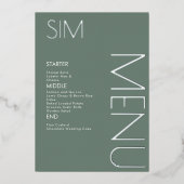 Initiaal Logo Weddenschap geperste Silver Menu-kaa Folie Uitnodiging (Voorkant)