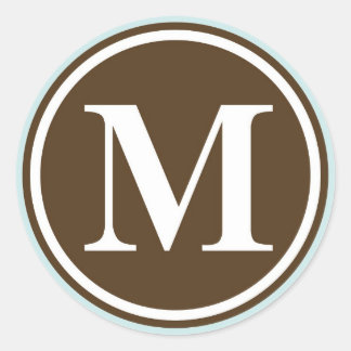 Initiaal M monogram cirkel letter zegel partij gun