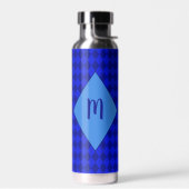 Initiaal met blauwe diamanten waterfles (Links)