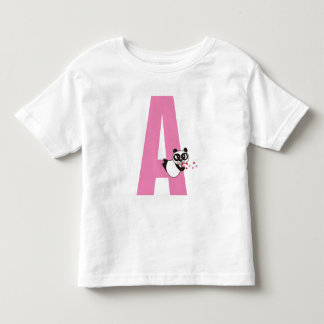 Initiaal met boze gezicht panda kinder shirts