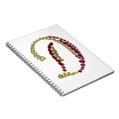 Initiaal met edelstenen, letter D Notitieboek (Rechterzijde)