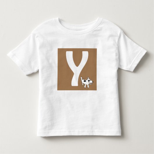 Initiaal met hond in opleiding grappig kinder shirts (Voorkant)