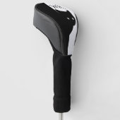 Initiaal met zacht zwart kat golfheadcover (Schuin)