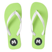 Initiaal Modern neon l Helder groen voor tiener Teenslippers (Voetbed)