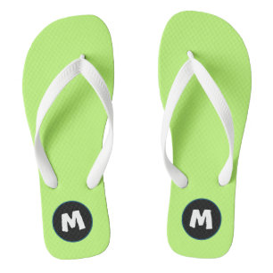 Initiaal Modern neon l Helder groen voor tiener Teenslippers