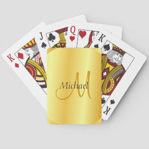 Initiaal Monogram Aangepaste Elegant Gold Sjabloon Pokerkaarten