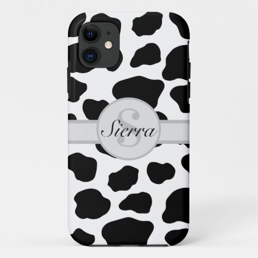 Initiaal monogram - Aangepaste koeienafdrukken Case-Mate iPhone Case (Achterkant)