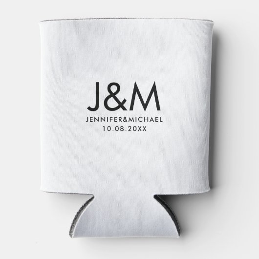 Initiaal Monogram Aangepaste Sjabloon Elegant Mode Blikjeskoeler (Voorkant)