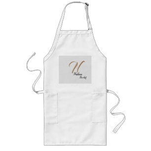 Initiaal Monogram Apron Lang Schort