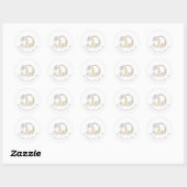 Initiaal-monogram D aangepaste naam-ID-stickers Ronde Sticker (Vel)