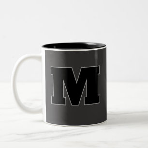 Initiaal Monogram Eenvoudig Minimalistisch Modern Tweekleurige Koffiemok
