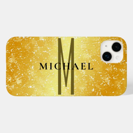 Initiaal monogram goudkleurige vlakken toevoegen j Case-Mate iPhone case (Achterkant (horizontaal))