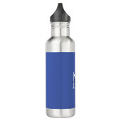 Initiaal monogram handgeschreven eigen naam blauw waterfles  (Links)