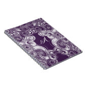 Initiaal Monogram Letter Abstract Rollend Paars Notitieboek (Rechterzijde)