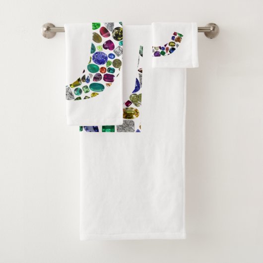 Initiaal Monogram Letter C Trendy Bad Handdoek (Insitu)