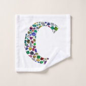 Initiaal Monogram Letter C Trendy Bad Handdoek (Wasdoekje)