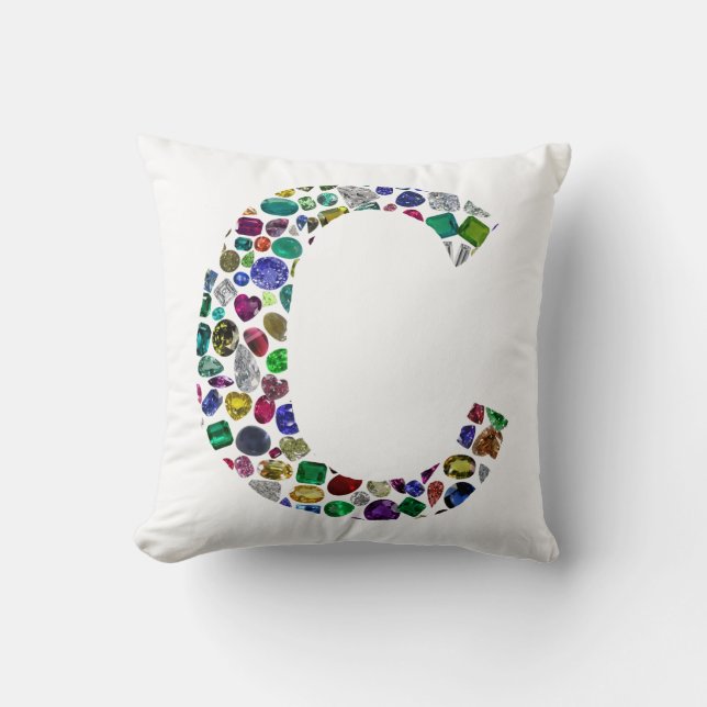 Initiaal Monogram Letter C Trendy Kussen (Voorkant)