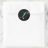 Initiaal monogram letter L Ronde Sticker (Tas)