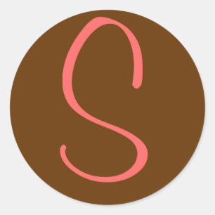 Initiaal monogram letter "S" Ronde Sticker