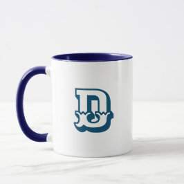 Initiaal | Monogram Moderne Trendy Blauwe Kleur Mok