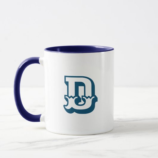 Initiaal | Monogram Moderne Trendy Blauwe Kleur Mok (Links)