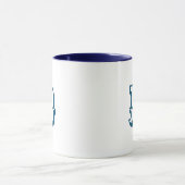Initiaal | Monogram Moderne Trendy Blauwe Kleur Mok (Midden)