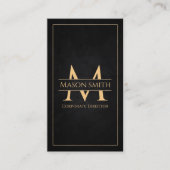 Initiaal monogram naam corporatief, executive visitekaartje (Voorkant)