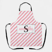 Initiaal Monogram Naam Roze en Wit Schort (Voorkant)