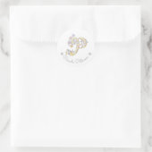Initiaal monogram P aangepaste naam stickers met i (Tas)