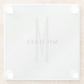 Initiaal monogram professionele afbeelding voegt j glazen onderzetter (Achterkant)