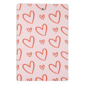 Initiaal monogram - roze & rode harten mini klembord (Achterkant)