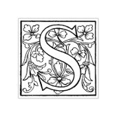  Initiaal Monogram "S" - paardenhuis Rubberstempel (Afrduk)
