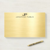 Initiaal Monogram Sjabloon Faux Gold Persoonlijke  Post-it® Notes (Op bureau)