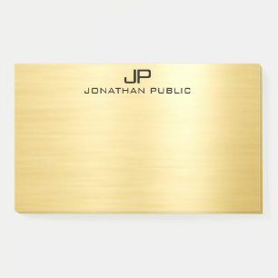 Initiaal Monogram Sjabloon Faux Gold Persoonlijke  Post-it® Notes