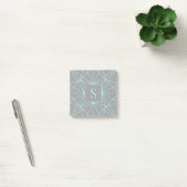 Initiaal monogram | Turquoise geometrisch ontwerp Post-it® Notes (Kantoor)