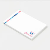 Initiaal monogram W koraal blauw verloop Opmerking Post-it® Notes (Schuin)